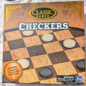 NWOTClassic Checkers Game - Brown, Cream & Black